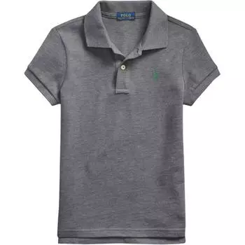 Рубашка поло Polo Ralph Lauren Ss24, однотонная, с вышитым логотипом, прямые, повседневные, с коротким рукавом, детские топы, темно-серые, с цветочным принтом CWPOKNIGN820085-020 L