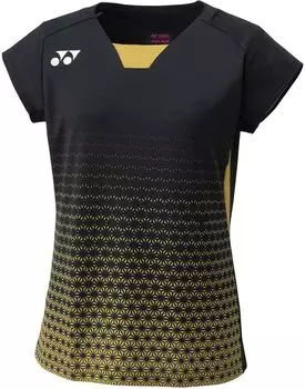 Рубашка с коротким рукавом Game Shirt S [YONEX] (Приталенная рубашка) Женский черный/золотой (184)