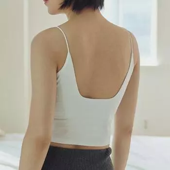 Рубашка Skinny Five Everyday Modal Cotton Cap Built-in Crop Backless без рукавов FREE, XL (Черно-белый) Black FREE