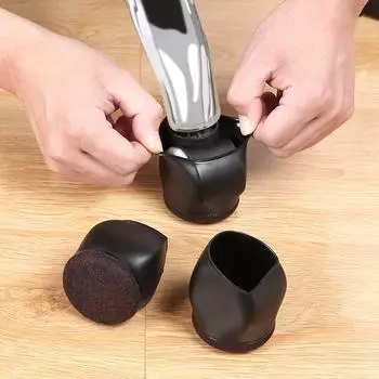 Rubber Bed Office Chair Wheel Stopper Furniture Legs Caster Cups Chair Feet Floor Protectors Felt Pads Bottom Prevents Scratches