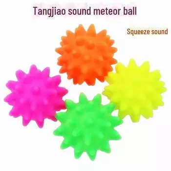 Rubber Dog Teething Toy: Interactive Vocal Ball for Large and Small Dogs Thorn Ball 6cm