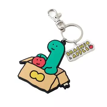 Rubber key chain with acrylic charm JOGUMAN