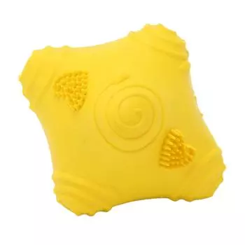 Rubber Pet Chew Toy Interactive Fun High Resilience Bite Resistance Teeth Grinding Dog Chew Toys S Yellow