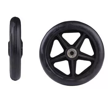 Rubber Solid Tire Wheel 6/7/8Inch Wheelchair Front Castor Flexible Shopping Cart Wheels 6inch-Grey Narrow