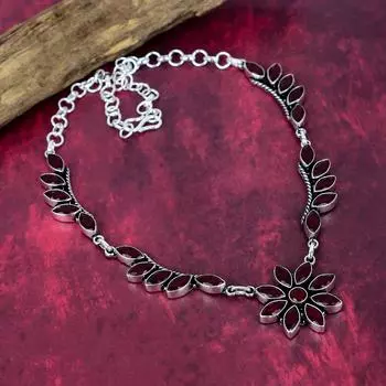 Ruby Necklace Gemstone Jewelry, 925 Solid Sterling Silver Handmade Necklace, Latest Design Jewelry