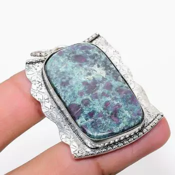 Ювелирный кулон из серебра 925 пробы с драгоценным камнем RubyFuchsite, 1,97 дюйма I2H53