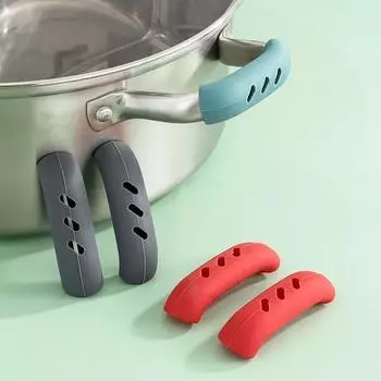 Ручка для кухонной кастрюли, 2 шт., с защитой от ожогов