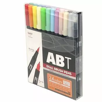 Ручка-кисть Tombow Pencil Brush Pen Dual Brush Pen ABT 24 Color Set Basic AB-T24CBA