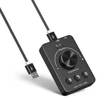 Ручка регулировки громкости Docooler, USB-контроллер громкости компьютера с функцией отключения звука одним щелчком и 3 режимами регулировки громкости, Plug and Play, USB-регулятор громкости