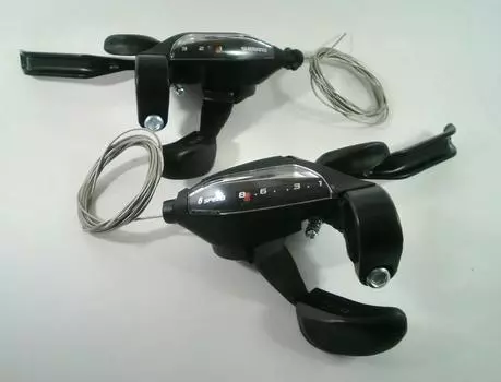 Ручка Shimano 3x8 скоростей 4 пальца 961 Cantilever Brake Black левый и правый комплект ST-EF500L4/8R4 тормоз/переключатель (V, Диск, Суппорт, Общий)
