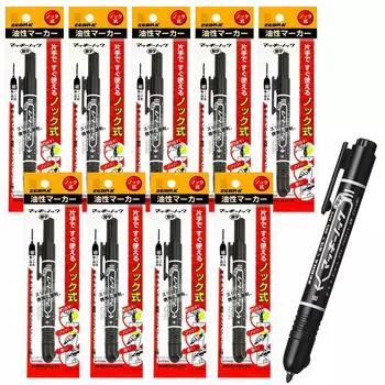 Ручка Zebra Mackie Knock Fine 10 на масляной основе, тонкий пишущий узел, черная, ручки, B-P-YYSS6-BK