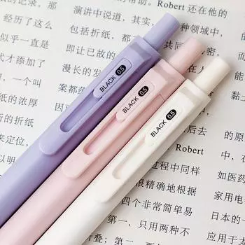 Ручки Macaron Press Neutral Pen, быстросохнущие, черная ручка Signature, гелевая ручка для ведения дневника, заметок, канцелярские принадлежности розовый