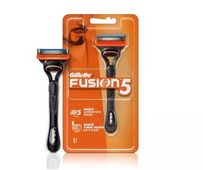Ручная бритва Gillette Fusion для мужчин со стайлинговым задним лезвием для идеального бритья и идеальной формы бороды Pack 1