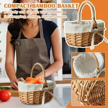 Ручная корзина Ткань для плетения из ротанга Цветочная корзина Цветочная корзина Ручная работа Корзина One Size