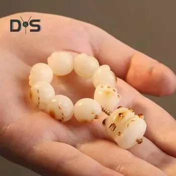 Ручная нить Белый корень Бодхи Ручное скручивание Обжарка на древесном угле Нить с кошачьим когтем Обертывание кончика пальца Мягкая ручка из бусины Будды Игривый кусок C
