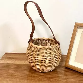 Ручная тканая корзина для хранения, маленькая корзина для цветов, декоративная плетеная мини-корзина из ротанга, ручная корзина для девочек на свадьбу, домашний декор