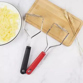 Ручная толкушка для картофеля из нержавеющей стали Креативные кухонные гаджеты Чеснок Тыква Сладкий картофель Толкатель Пищевая Удобная Дробилка красный