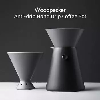 Ручной кофеварочный набор Woodpecker, керамическая фильтр-чашка с защитой от капель, кофейник, подходящая кофейная техника