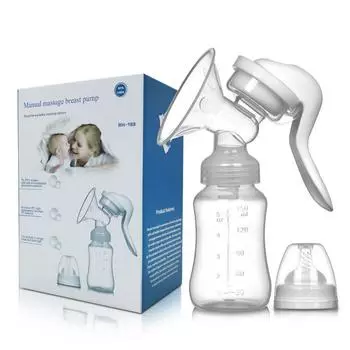 Ручной молокоотсос BPA Free Регулируемый всасывающий силиконовый ручной молокоотсос для кормления грудью белый