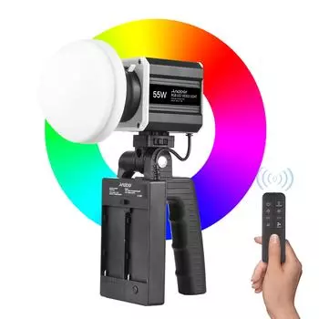 Ручной видеосвет Andoer RGB 55 Вт COB заполняющий свет для фотосъемки 2800K-6800K с регулируемой яркостью ЖК-экрана 9 FX UK Plug