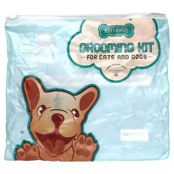 Ruff N Ruffus, набор для ухода за кошками и собаками, цвет аква, 1 щетка, 1 машинка для стрижки