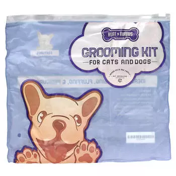 Ruff N Ruffus, набор для ухода за кошками и собаками, пуходерки и кусачки для ногтей, фиолетовый, 1 щетка, 1 кусачки для ногтей