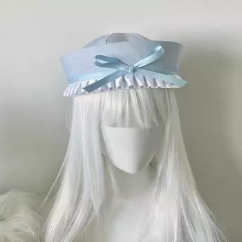 Ruffle JK Bow Beret Dome Navy Cap Personality Sailor Hat Girl