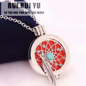 RUI RUI YU ожерелье модное перо бирюзовое DIY фото коробка кулон ожерелье с ароматерапией серебряный