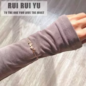 RUI RUI YU, женская короткая цепочка на запястье, регулируемый браслет из сплава с сердцем, ювелирные изделия, подарки золотистый