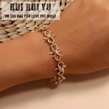 RUI RUI YU женские браслеты в стиле рок-панк с металлическими шипами, браслет-цепочка в стиле хип-хоп, ювелирные изделия в стиле панк золотистый