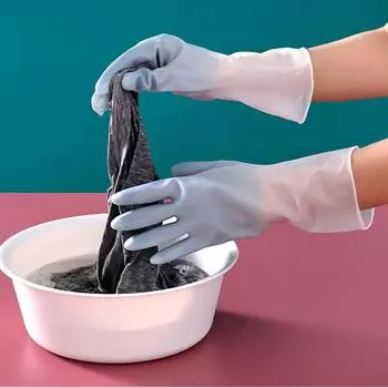 Рукавицы хозяйственные инструменты для мытья посуды кухонные перчатки премиум класса резиновые прочные нескользящие бытовые 1 шт. защитные перчатки из ПВХ многоразовые ювелирные изделия L