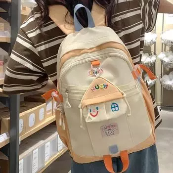 Рюкзак Color Block Cartoon Student School Bag чёрный