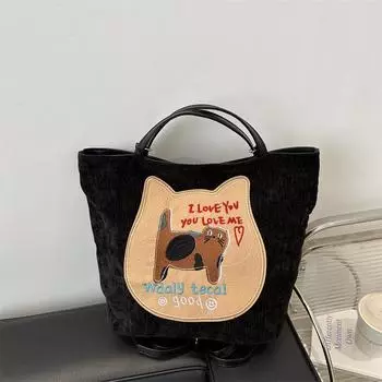 Рюкзак Commuter Cute Biscuit Cat для колледжа Большая вместительная сумка через плечо серый