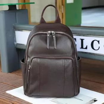 Рюкзак Head Layer из коровьей кожи растительного дубления, повседневный рюкзак, легкая дорожная сумка, большая вместимость, школьная сумка шоколадный