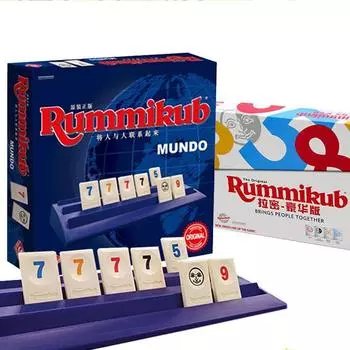 Rummikub оригинальная цифровая настольная игра Израильский маджонг игра-головоломка Rummikub Tiles Family Travel синий