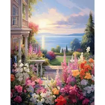 Ruopoty 40x50 см набор для рисования по номерам, домашний сад, пейзаж, подарок «сделай сам», картина, нарисованная вручную, декорации для взрослых, ремесла 40x50cm NO Frame