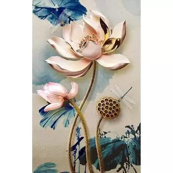RUOPOTY Diy Acrylverf Bloemen Schilderen Op Nummer Voor Volwassenen Lotus Handgemaakte Markeringen Op Number Canvas Tekening Home Decor 40x50cm NO Frame