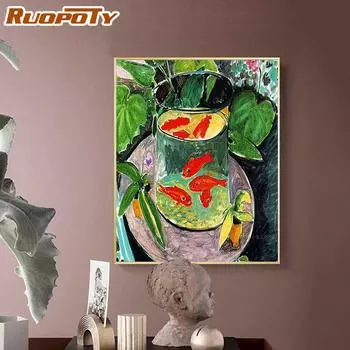 Ruopoty DIY картины по номерам наборы для начинающих животных холст живопись ручная роспись наборы для рисования для декора гостиной