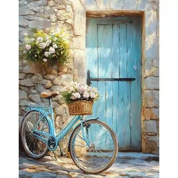 RUOPOTY Diy Painting By Numbers Kit Передний велосипед Современное настенное искусство Картина по номерам Настенное искусство для домашнего декора Ремесло 40x50cm NO Frame