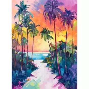 RUOPOTY Kleuring Op Nummer Landschaps наборы Handge Diy Olieverfschilderij Op Nummer Voor Volwassenen Kokospalm Op Canvas Home Decor 40x50cm NO Frame