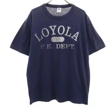 RUSSELL ATHLETIC 90-е годы Сделано в США Старая футболка LOYOLA с коротким рукавом Мужская Б/У