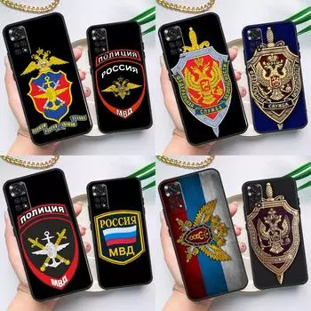 Чехол с логотипом Национальной полиции России для Xiaomi Redmi Note 11 10 8 9 12 Pro Note 11S 10S 9S 8T Redmi 10 10C 12C 9C 9T Cover Redmi Note 10S