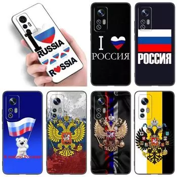 Russia Russian Flags Emblem Phone Case For Xiaomi Mi A2 8 9 SE Note 10 10T 11 12 Lite 9T 11T 12S 12T Pro A3 6X 12X Black Cover Xiaomi Mi A2(6X)