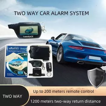 Русская двусторонняя автомобильная сигнализация с дистанционным ключом, комплект автозапуска для системы охранной сигнализации автомобиля