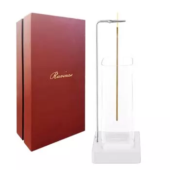 ruvinas Premium Благовония Оригинальный подарок включает в себя непроливающийся внутренний конусный держатель благовоний, упаковка, благовония, пепел, держатель, стекло, стильный, (Чисто белый)
