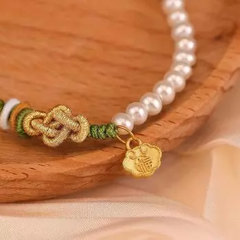 Ruyi Ping An Lock Fu Character Hand Rope Female Simple Niche Design Sense Handwoven Fu Brand Lock Bag Bracelet Adjustable