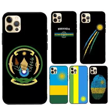 Rwanda Flag Coat Of Arms Case For iPhone 11 Pro Max 12 13 mini X XS XR 7 8 Plus SE 2020 Coque For iPhone 13 Pro iphone 5 5S SE