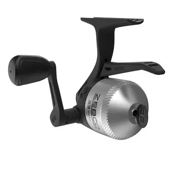 Рыболовная катушка Zebco 33 Micro Trigger Spincast, размер катушки 10, сменная намотка для правой или левой руки, встроенный сигнализатор поклевки, серебристый/черный