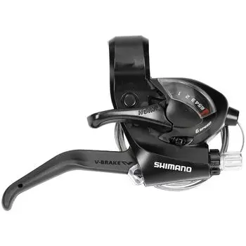 Рычаг SHIMANO, только правый рычаг 6S, 2 пальца ESTEF41R6AL TOURNEY, черный, переключение передач/тормоз (MTB) СТ-EF41-R