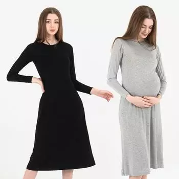 RYMD модал бюстгальтер-чепчик платье с длинными рукавами 2 цвета Gray L